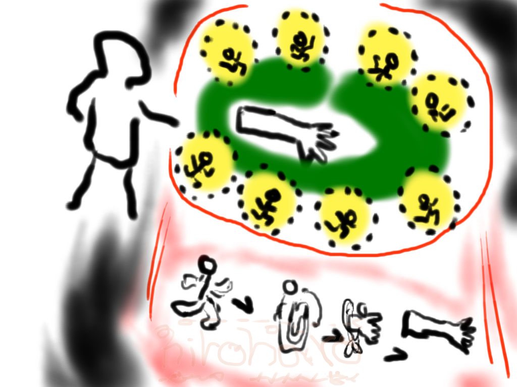 「子供には人格とかはなく、親の追加の腕の一つである。本人のためを思ってやっているのだから、子供の意思の確認とかはせずに矢継ぎ早に指示をしてよい」を説明する絵