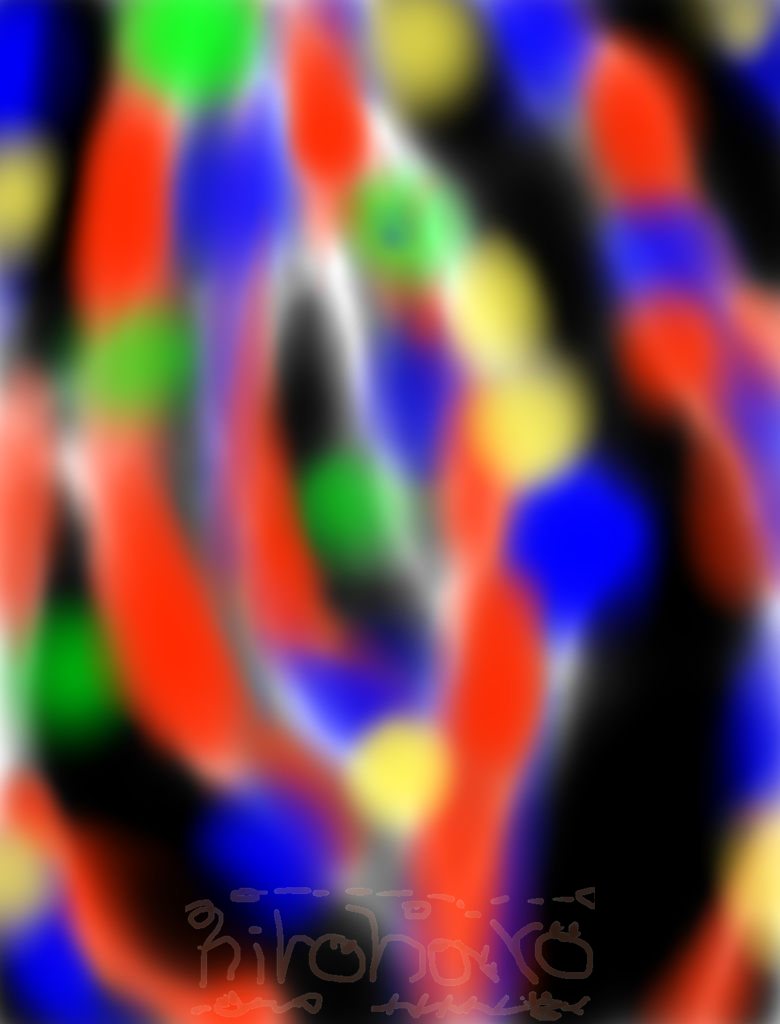 後期のフォーカシング絵。体の感覚の抽象的なイメージ。